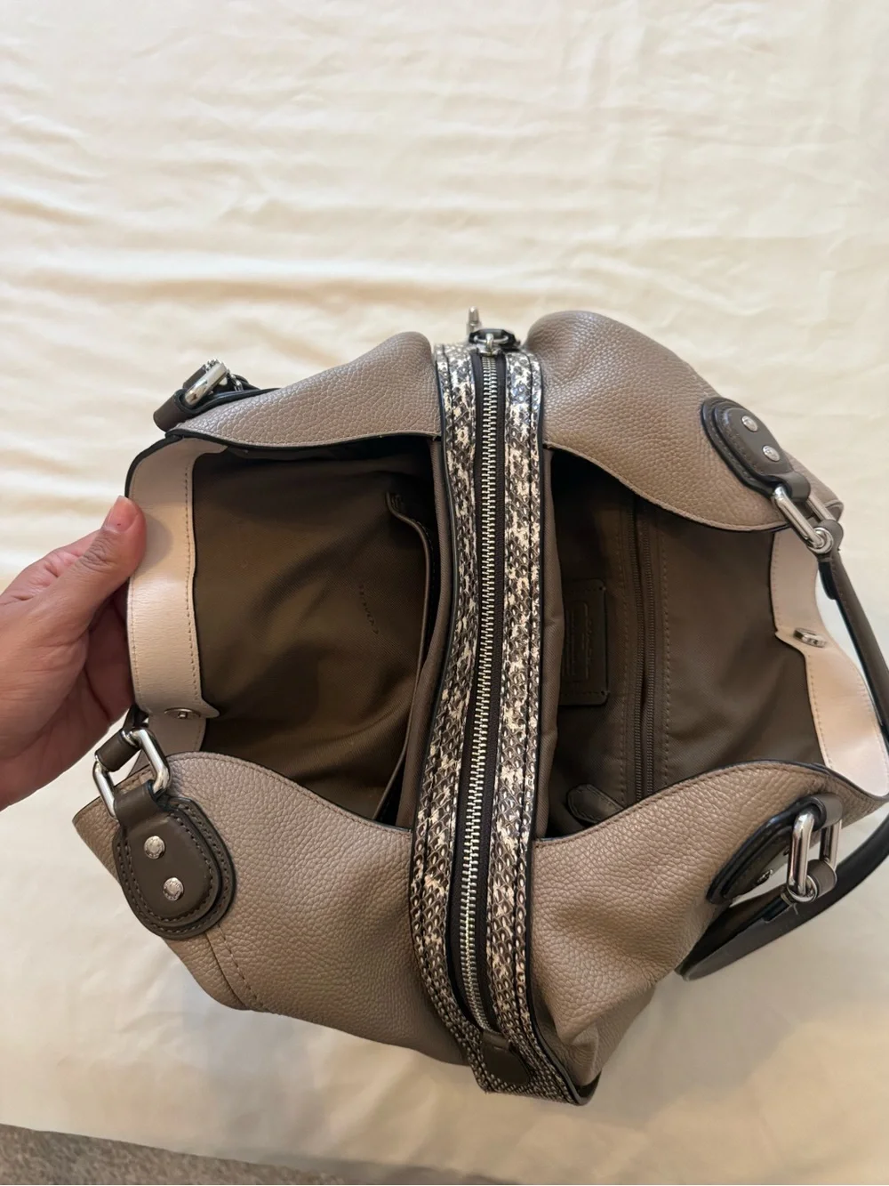 Coach sleek taupe
